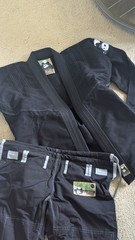 Inverted Gear BJJ Jiu-Jitsu Gi Uniform Set Jacket & Pants Black Size A1S