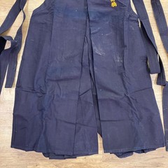 Japanese Kendo Hakama Pants Kimono Navy Blue Embroidered Size 2.3 Kids