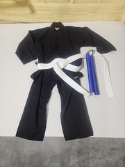 Century Karate Gi with White Belt and Training Nunchucks Kids Size 00 [120]