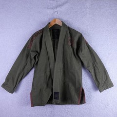 Sanabul Mens BJJ Gi Jiu Jitsu Kimono Training Jacket Olive Green Burgundy A0