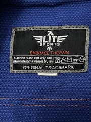 Elite Sports Gi Blue BJJ Ju Jitsu MMA Indoors Embrace The Pain Size C0 Youth