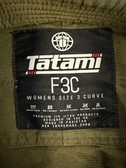 Tatami Jiu-Jitsu Gis, One Green Gi, One Black Gi. Women’s Size F3C Size 3 Curve