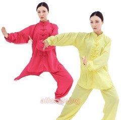 Unisex Cotton Kung Fu Tai Chi Uniform Morning exercise martial arts Clothes Suit