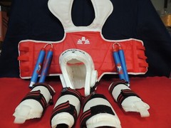 Martial Arts Set (small size) Leg/arm Pads Headgear Chest Protector Nunchucks