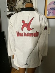 Vintage Adidas Taekwondo Korea AOP W.T.F. Martial Arts Uniform Top Shirt 190cm