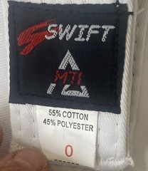 Swift MIT Tae Kwon Do Uniform Unisex Size 0 White Top Bottoms Belt MA