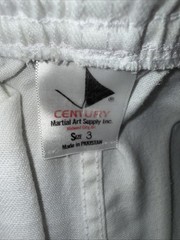 Century Martial Arts Uniform Size 3 White NEW Gi Karate Taekwondo Training Set