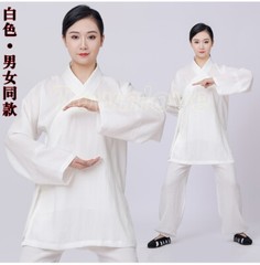 Unisex Wudang Taoist Cotton Linen Robe Kung Fu Tai Chi Uniform Martial Arts Suit