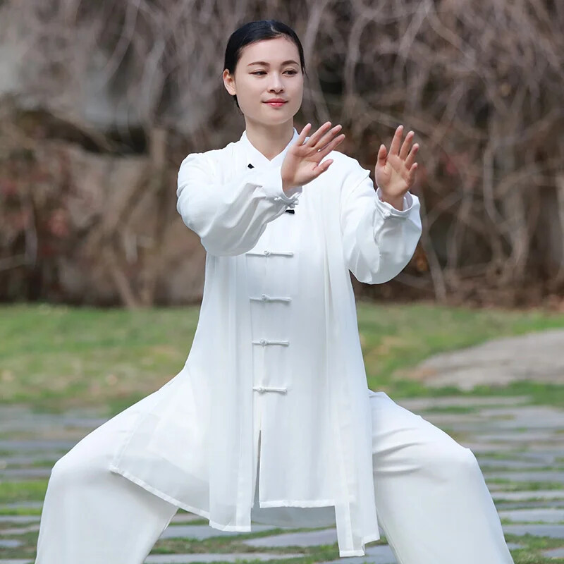 Tai Chi Uniforms Kung Fu Clothing Men Martial Arts Clothes Wu Shu Exercise White