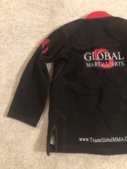 Global Martial Arts Brazilian Jiu Jitsu Size A0 Black Top Only Sports