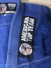 American Top Team Century BJJ Jiu Jitsu Gi Kimono Set Mens M A1 Blue 100% Cotton