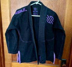 Sanabul martial arts Gi uniform top pants Ju Jitsu black purple size W1
