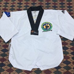 Adidas World Taekwondo Dobok Top Kids Size 120 Australia Martial Arts Logo White