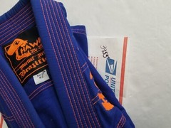 HAWK Brazilian GI Youth K2 Martial Arts Jacket Top Only Blue Jiu Jitsu