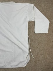 Taekwondo Uniform Mens Size 48 Relaxed Fit V-Neck Side Slit Drawstring White