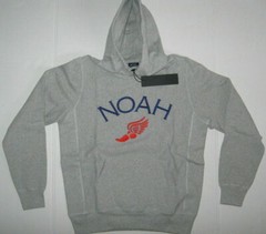 New Women’s Noah Wing Foot Embroidered Hoodie Heather Grey Size S