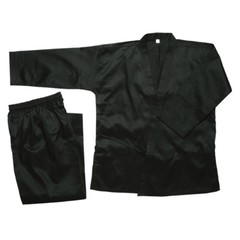 New Karate 7.5oz Black Uniform Gi w/White Belt, Size 9
