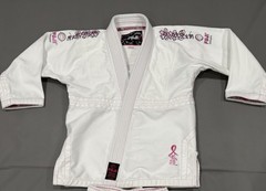 Fuji Girls Brazilian Jiu-Jitsu BJJ Gi Uniform Set White/Pink WC2 With White Belt