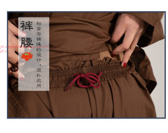 Unisex Shaolin Buddhist Monk Meditation Kung Fu Uniform Cotton Buckle Suit Sets