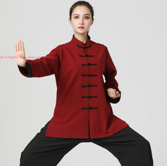 Women Tai Chi Morning Exercise Shirts Kung Fu martial arts Wing Chun Linen tops