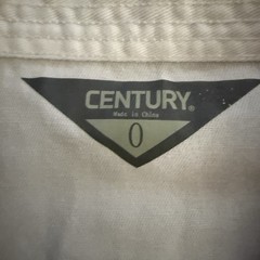 Century Brand White Taekwondo Uniform Top Kid Size 0 Cotton Polyester