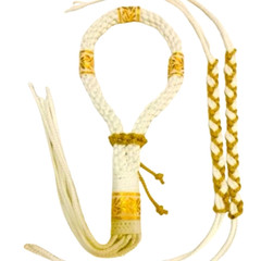 Mongkol Prajiat Set Muay Thai Traditional Thai Boxing Color White and Gold Handm