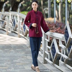 Yoga Clothes Women’s Spring and Autumn Tai Chi Clothes Cotton and Linen