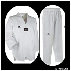 ADIDAS ADI-CHAMP III TAEKWONDO UNIFORM WITH WHITE V-NECK. Size 190