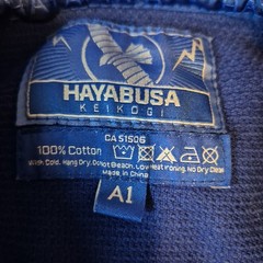 Hayabusa Keikogi Blue Jiu-Jitsu Gi A1 Martial Arts Uniform Top Only Size A1