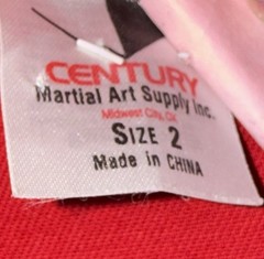 NWOT Century Martial Arts Uniform Blue, Red, & White Youth Size 2 Short Sleeve