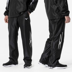 Mizuno Windbreaker Sports Wear Black Breath Thermo Warmer Jacket and Pants Set