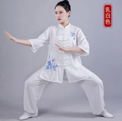 Summer Women Cotton Tai Chi Uniform Kung Fu Suit Martial Arts Wing Chun Clothes