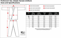ProForce® Classic Karate Uniform (Elastic Drawstring w/Free Belt) 5 oz. 60/40 Bl