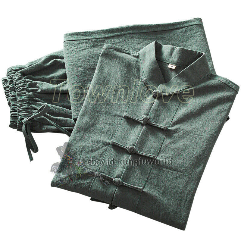 Soft Cotton Linen Tai Chi Uniform Wing Chun Kung Fu Suit Casual Tang Clothes
