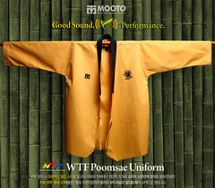 MOOTO Poomsae WTF High Dan Uniform TAEBEK YellowTaekwondo Open Dobok TKD