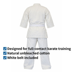 Unbleached Karate Gi Natural Off White Full Contact Canvas Jacket Twill Pants