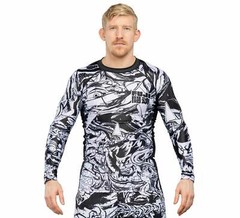 Fuji Fighting Spirit MMA BJJ Jiu Jitsu Long Sleeve LS Rashguard – Black/White