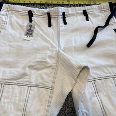 VIKING GEAR MMA BJJ Gi Pants White Black Stitch Jiu Jitsu Martial Arts Size A1
