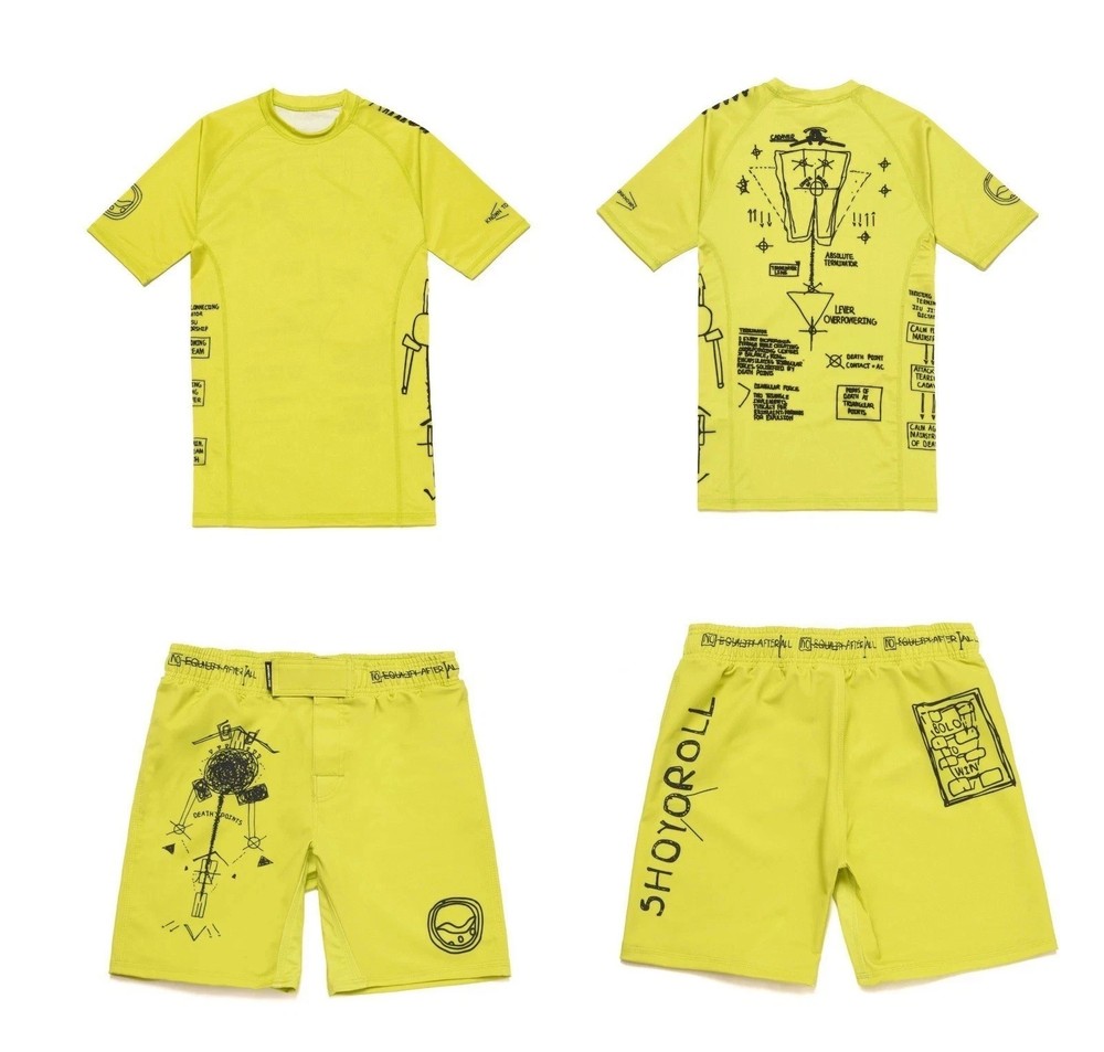 Shoyoroll Batch #112 Vital Principles Rash Guard SS Yellow Short Bjj No Gi