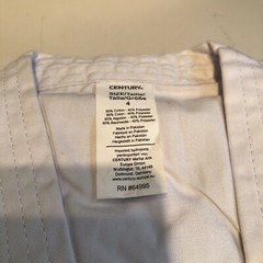 Century Youth Punok Training Uniform With Belt White Size 4
