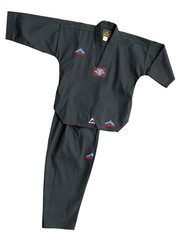 Rhingo Lightweight Ribbed Taekwondo Uniform Black