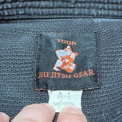 Your Jiu Jitsu Gear Black Jiu-Jitsu Gi Jacket Top Only A-1 100% Cotton Unisex