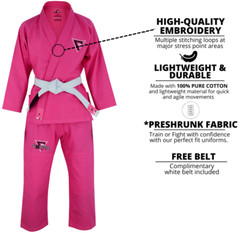 Kids Brazilian Jiu Jitsu Gi BJJ – Pink
