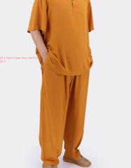 Cotton Meditation Buddhist Monk Sleepwear Summer Shaolin pajamas Set Underwear