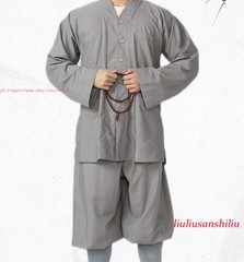 High Quality Casual Suits Buddhist Monk Religion Sets V-Neck Shirt+Pant Uniform