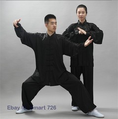 Chinese Women Men Kung Fu Uniform Martial Arts Wushu Taiji Suit Milk Silk