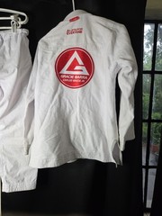 Gracie Barra Equipe Edition BJJ Jiu-Jitsu Gi White Uniform Set A0 Pants & Jacket