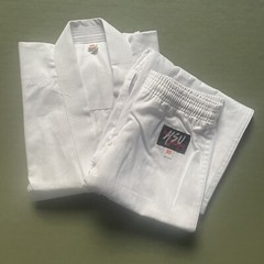 Karate Gi HSU Medium weight White 100% Cotton Size 000