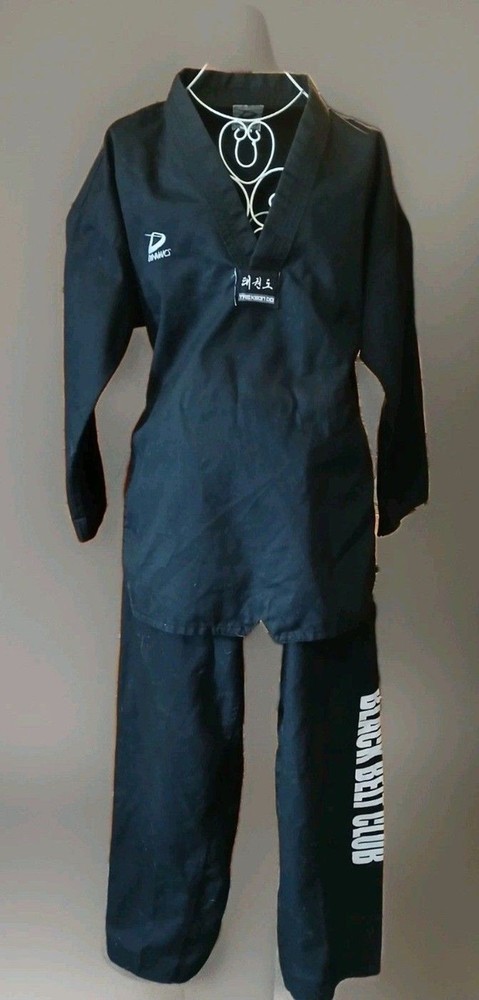 Dynamics TaeKwonDo 2 Piece Black Sz 5/190 Black Belt Club Eagle Martial Arts