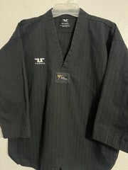 Tusah Black Martial Arts Taekwondo Training Uniform Youth Size 2/160cm # 539